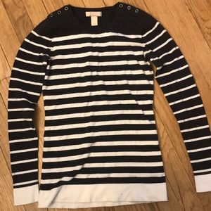 Banana Republic Sweater Navy and White Stripe